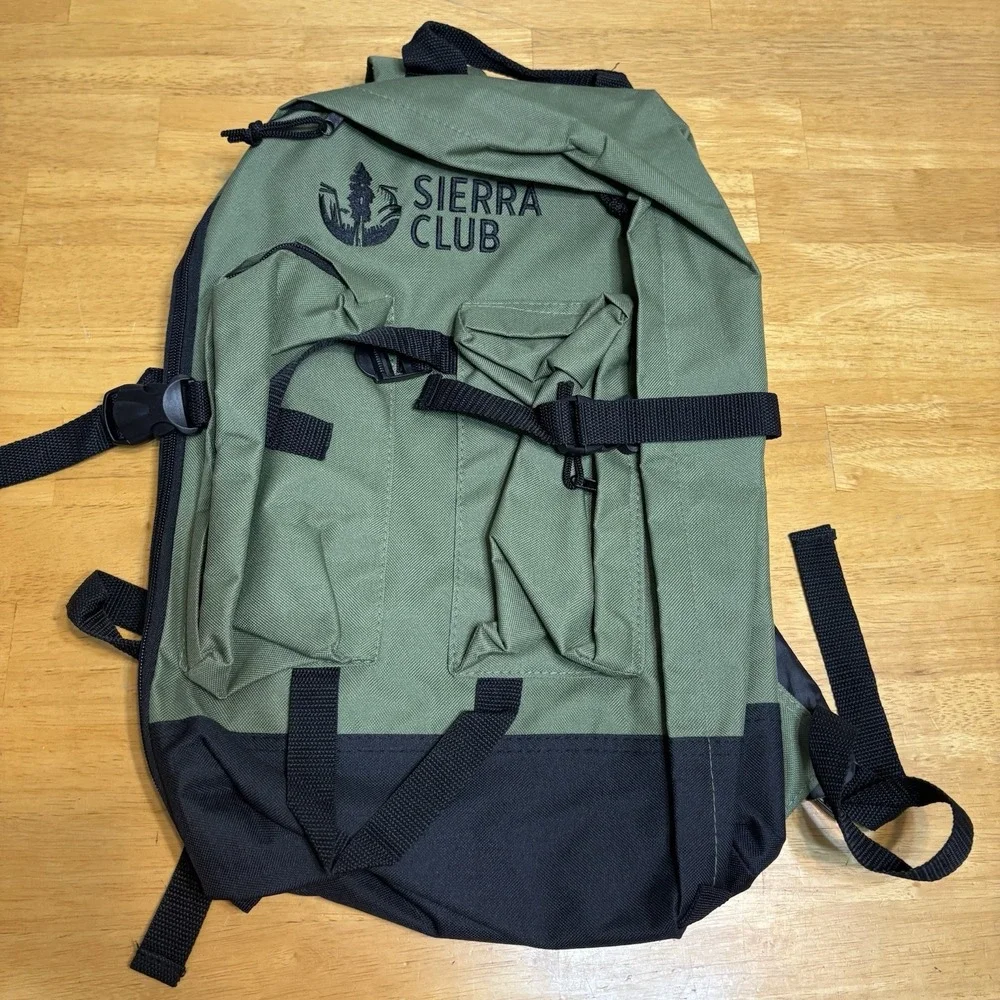 Sierra Club Backpack Rucksack Bookbag Olive Green‎ Lightweight 17.5